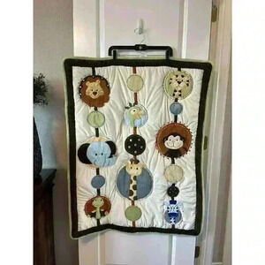 Nojo Crib Jungle Comforter and crib skirt monkey giraffe elephant lion green